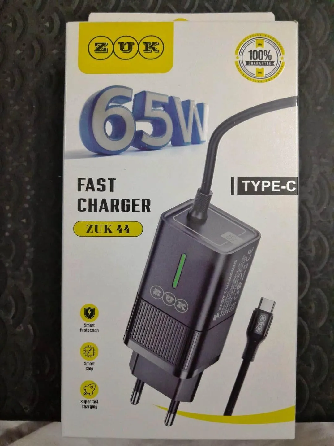 65W Fast Charger with Type-C Cable - High-speed charging for all your Type-C devices