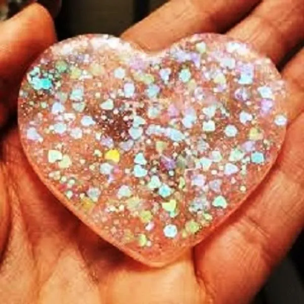 Glitter Heart Pop Socket for Mobile Phones sparkling heart decoration