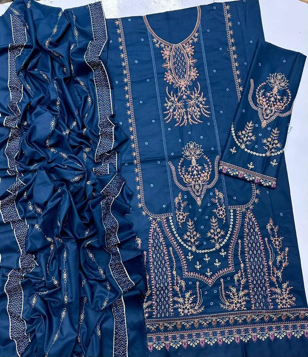 2 Pcs Women's Unstitched Printed Suit