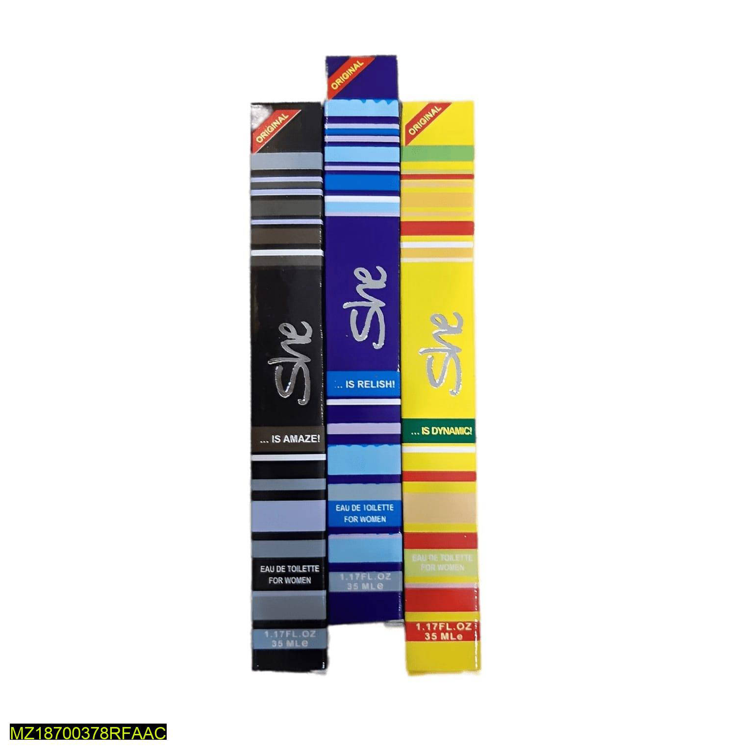 Long Lasting Women Pocket Perfume, Pack Of 3