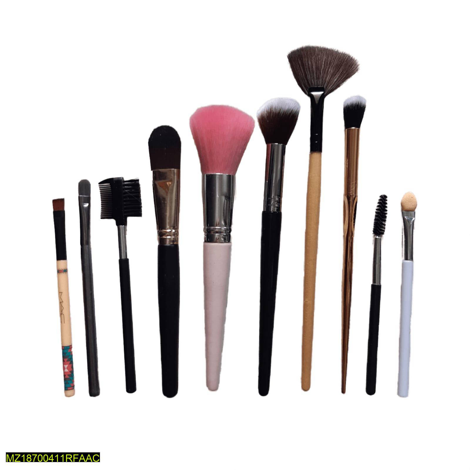Makeup Brush Set, Set Of 10