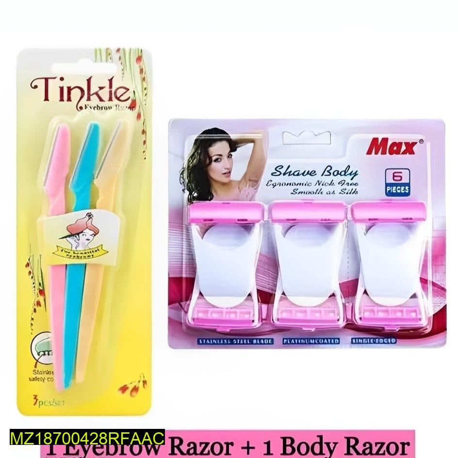 Tinkle Eyebrow Razor & Body Shaver Pack