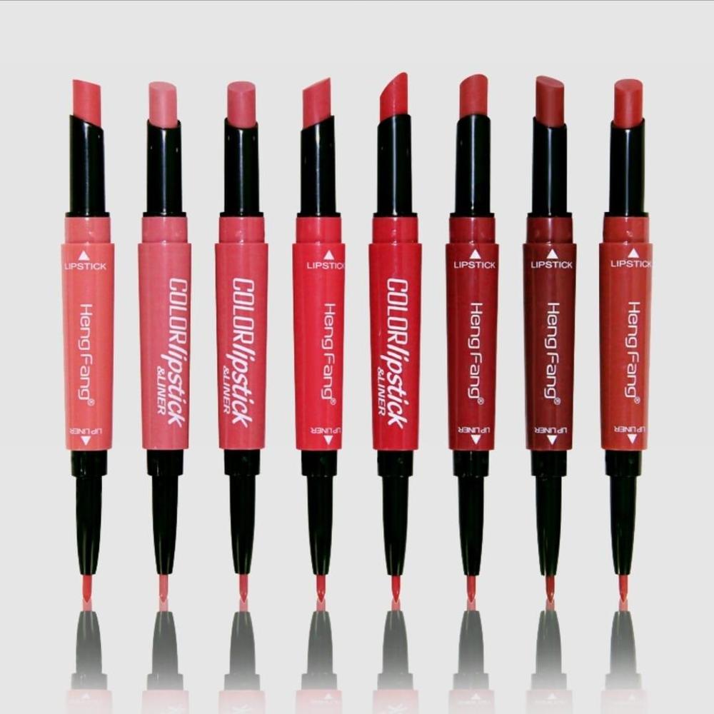 2 In 1 Lipstick And Lipliner, Pack Of 8