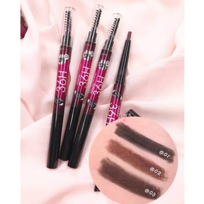 2 In 1 Eyebrow Pencil And Brush, Pack Of 3