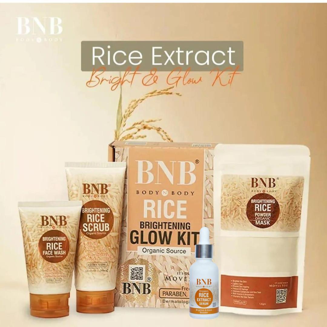 Radiant Rice Facial Kit: Whitening & Hydrating Set for All Skin Types