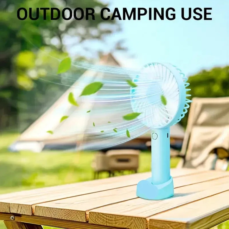 Portable Foldable Neck Fan Blue 500mAh Rechargeable