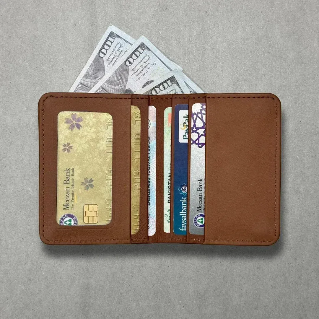 Men's Leather Wallet with LV Pattern Brown