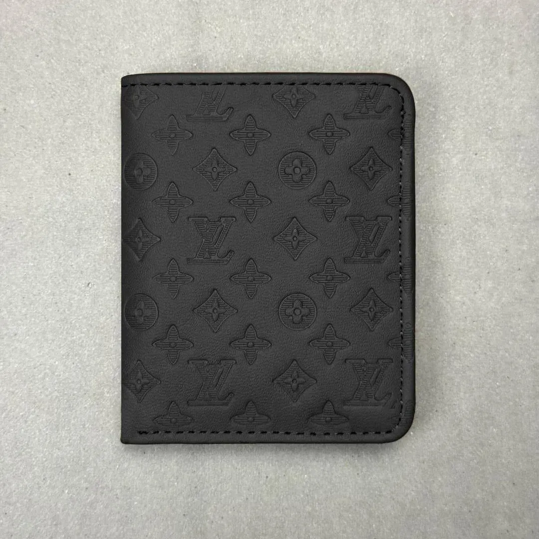 Men's Leather Wallet with LV Pattern Brown