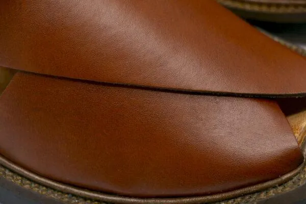 Men's Leather Plain Peshawari Chappal