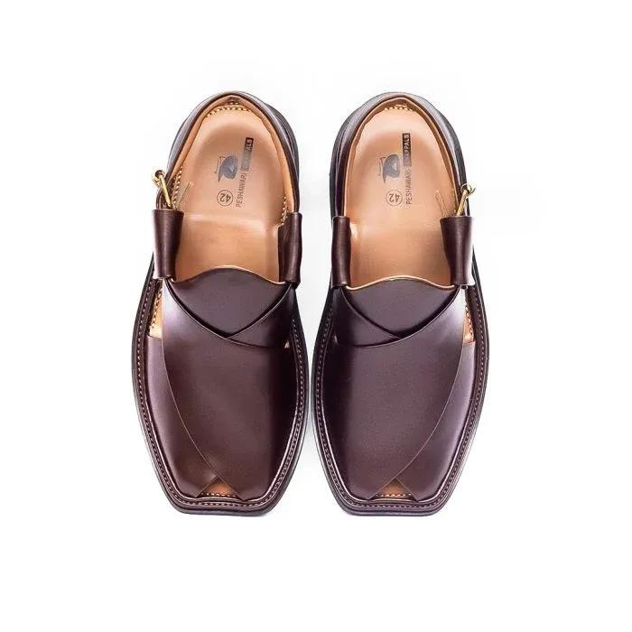 Men's Leather Plain Peshawari Chappal