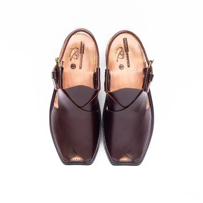 Men's PU Leather Plain Peshawari Chappal
