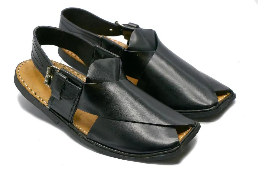 Men's PU Leather Plain Peshawari Chappal