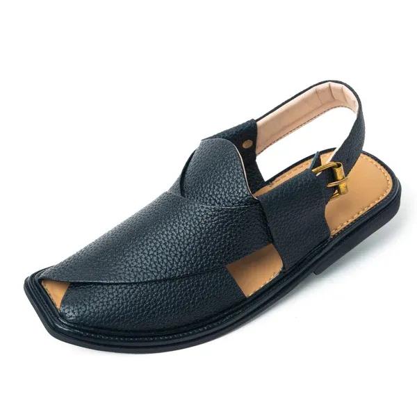 Men's PU Leather Plain Peshawari Chappal