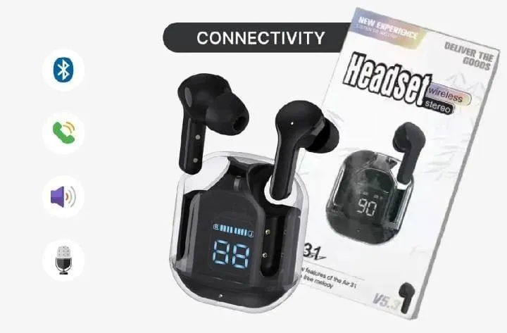 Black Long-Lasting Battery With Fast Charge 31 Airpods