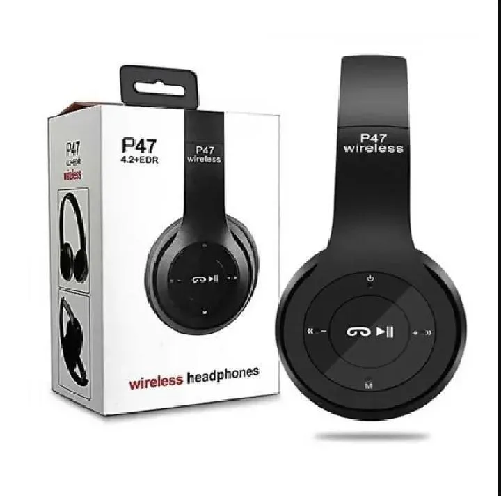 Black Long-Lasting Battery With Fast Charge 47 Wireless Neckband