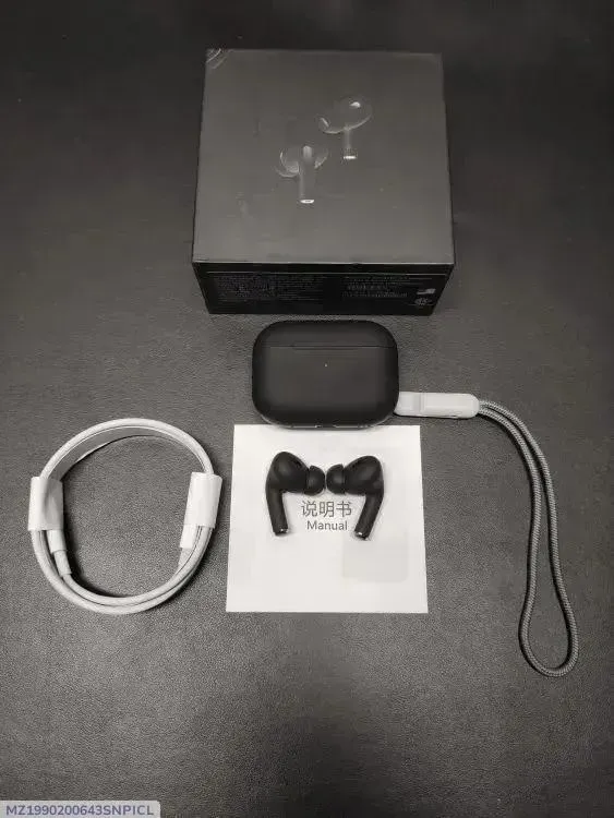 Black Airpods with Wireless Charging Cable & Box