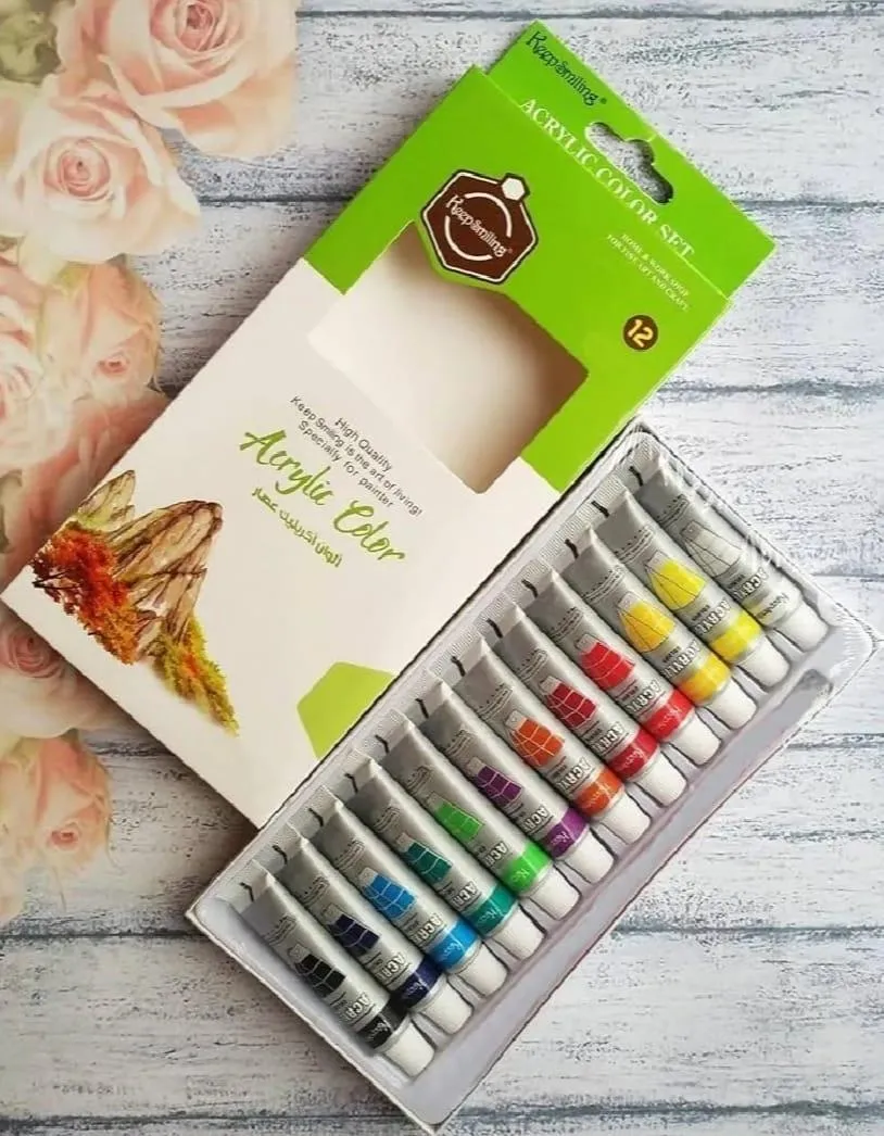 12 piece of Acrylic Colour For painting on canvas