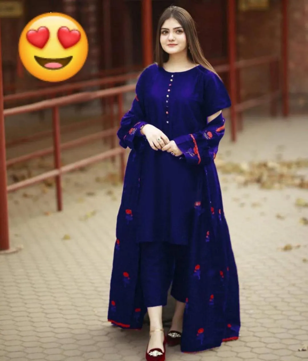 3 Pcs Women's Stitched Shamoz Silk Embroidered Gown Suit