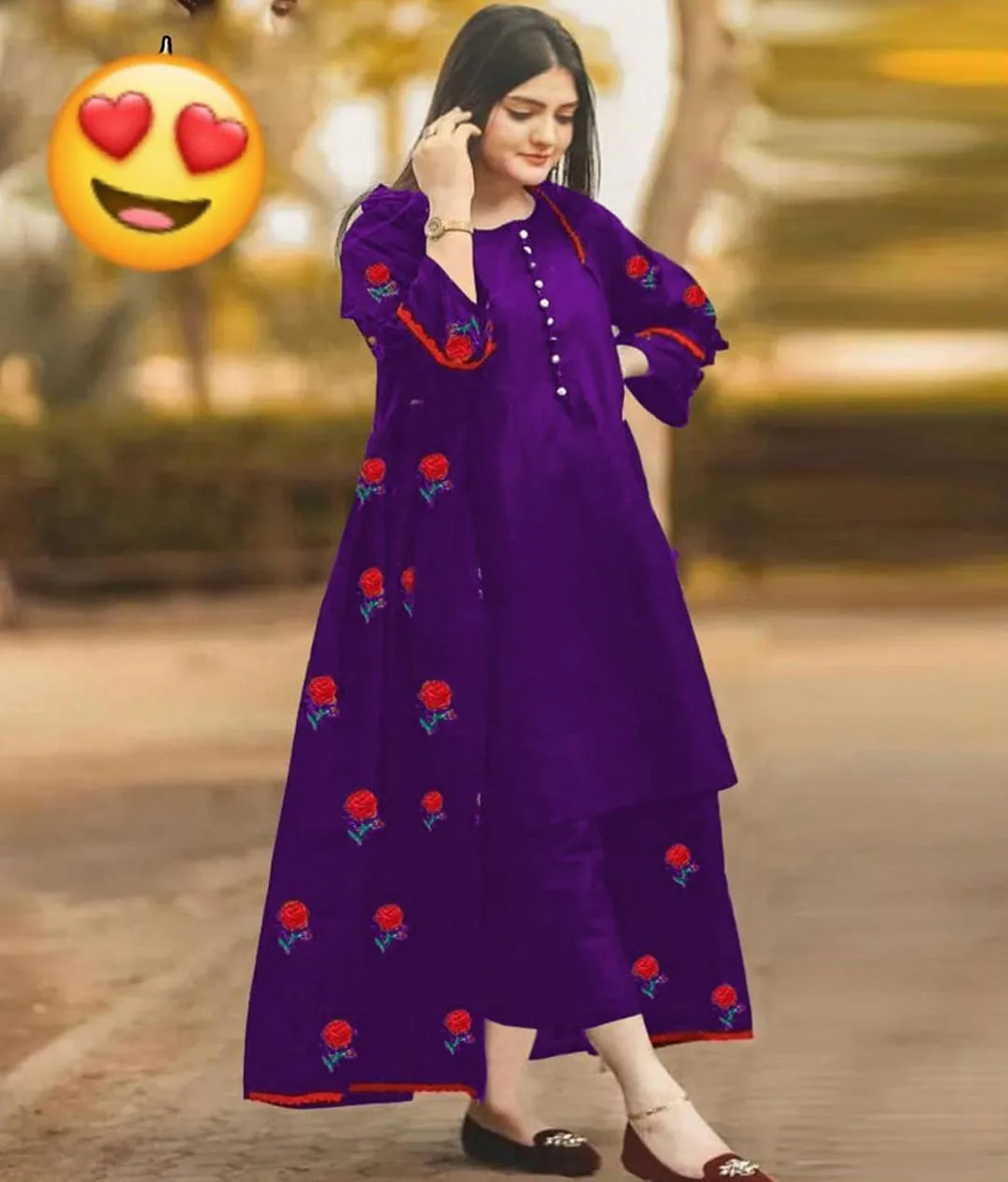 3 Pcs Women's Stitched Shamoz Silk Embroidered Gown Suit