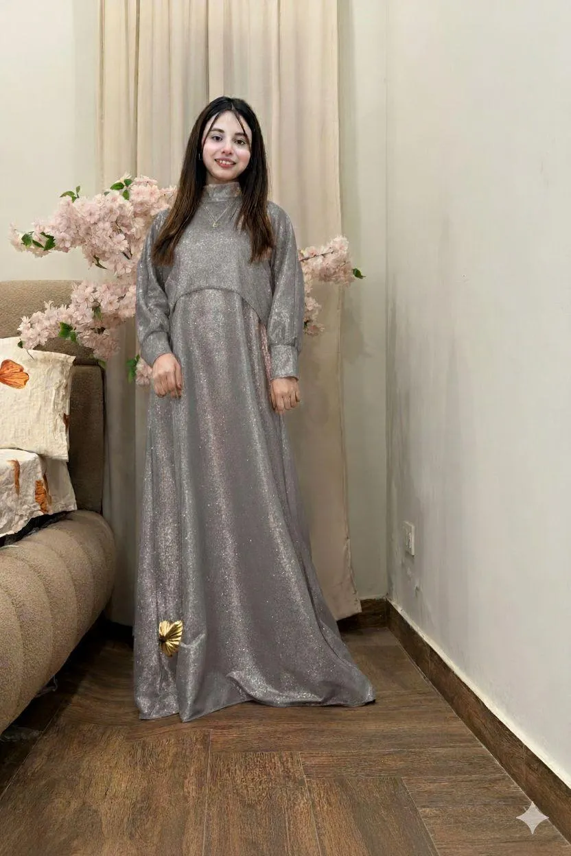 2 Pcs Women's Stitched Diamond Sequins Dress