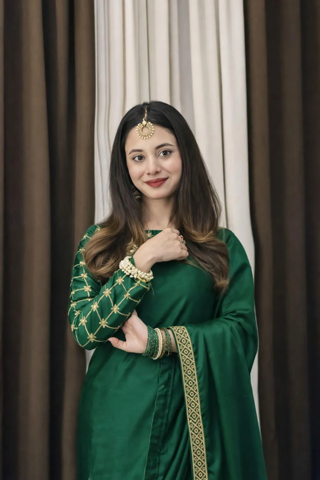 2 Pcs Women’s Shamoz Silk Embroidered Stitched Saree