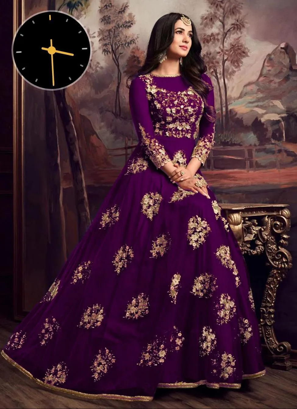 2 Pcs Women's Stitched Organza Embroidered Maxi And Trouser