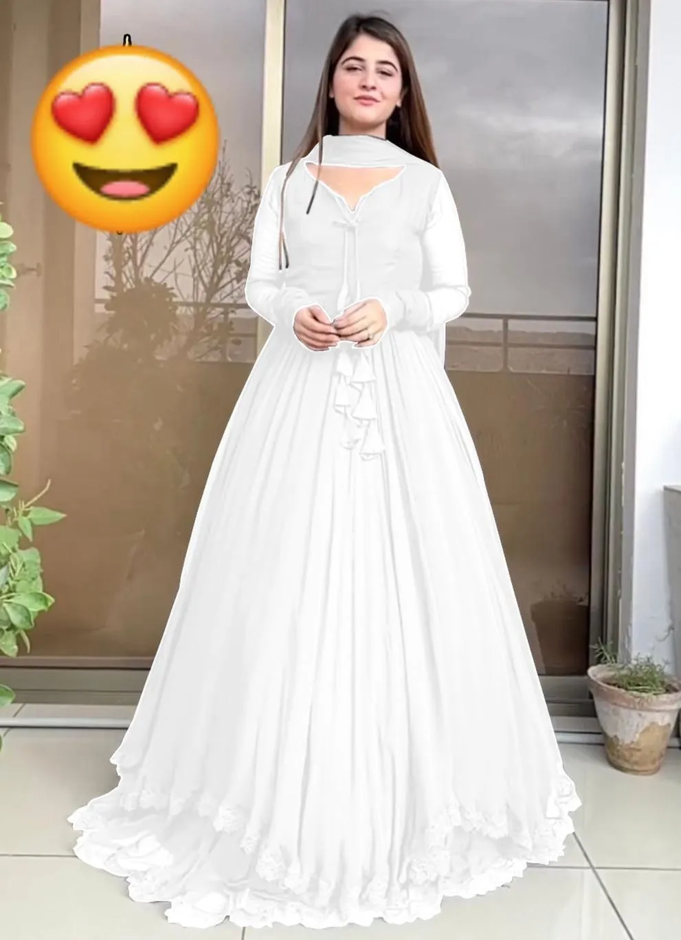 3 Pcs Women's Stitched Chiffon Plain Maxi And Trouser