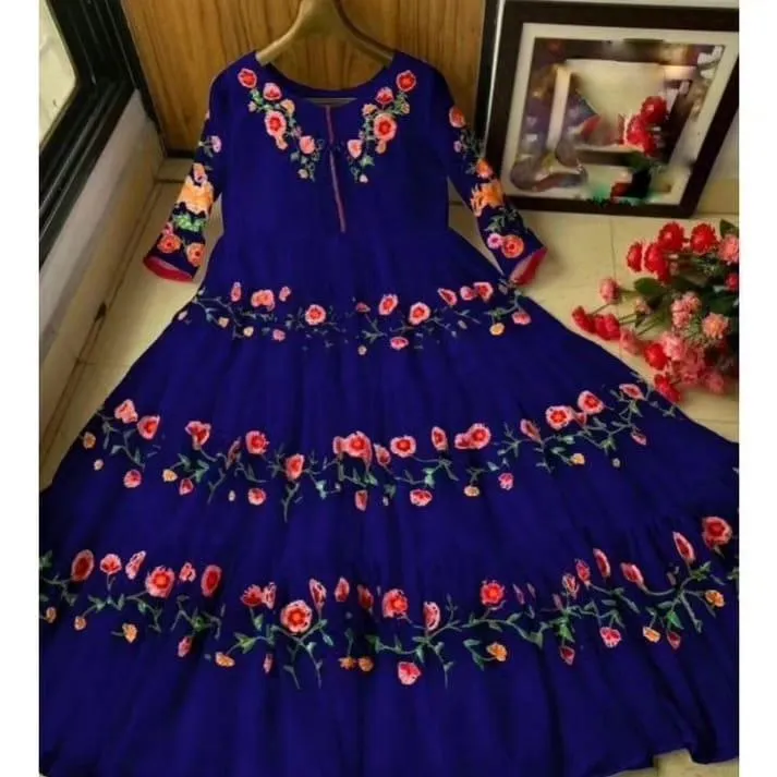 1 Pc Women's Stitched Chiffon Embroidered Maxi