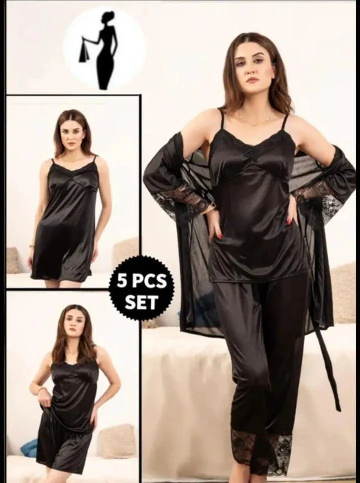 Jersey Lace Comfortable And Lightweight Nightwear Set