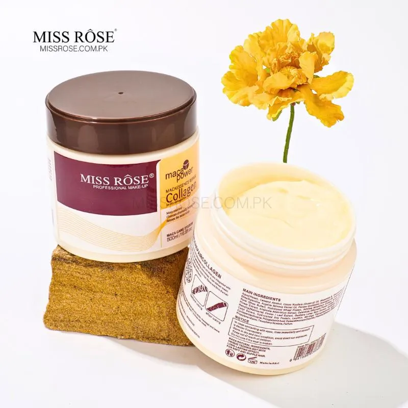Miss Rose Maca Essence Repair Collagen Hair Mask 500ml | Deep Repair Care for Dry & Damaged Hair