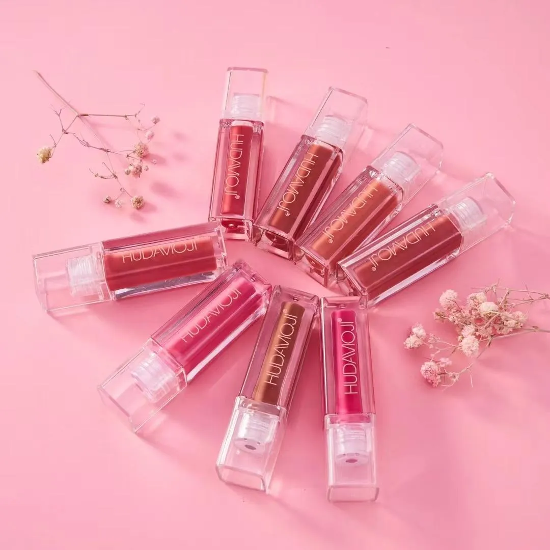 HUDAMOJI Love Lip Gloss 8 PCS Set for Women | High-Shine Glassy Gloss Finish | Smooth Moisturizing Non-Sticky Lightweight Formula | Faux Filler Plumping Effect | Long-Lasting Hydrating Lip Gloss | Daily Wear, Office Use & Party Makeup Essential