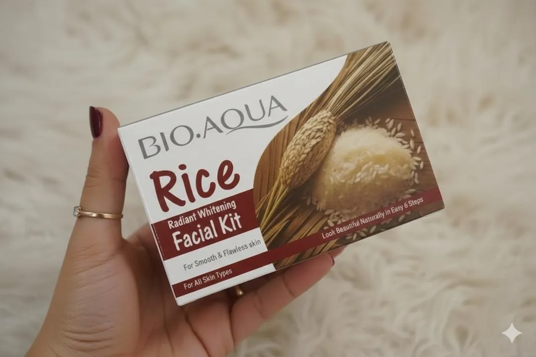Bioaqua Rice Radiant Whitening Facial Kit - 6 Step Professional Skin Glow & Polishing Treatment for Smooth & Flawless Skin