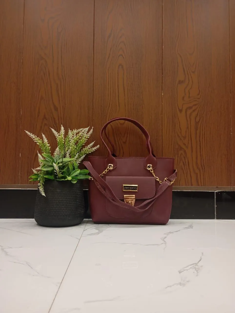 Women's Leather Plain Shoulder Bag