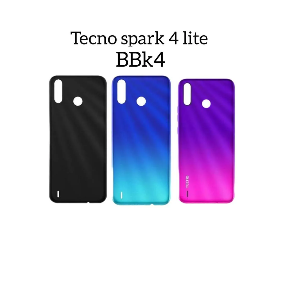 Tecno Spark 4 Lite Back Glass Battery Cover Rear Door Housing Case -Black blue purple