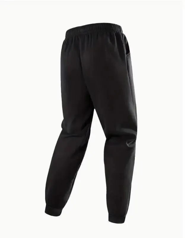 Men Black Polyester Zipper Track Suit Set