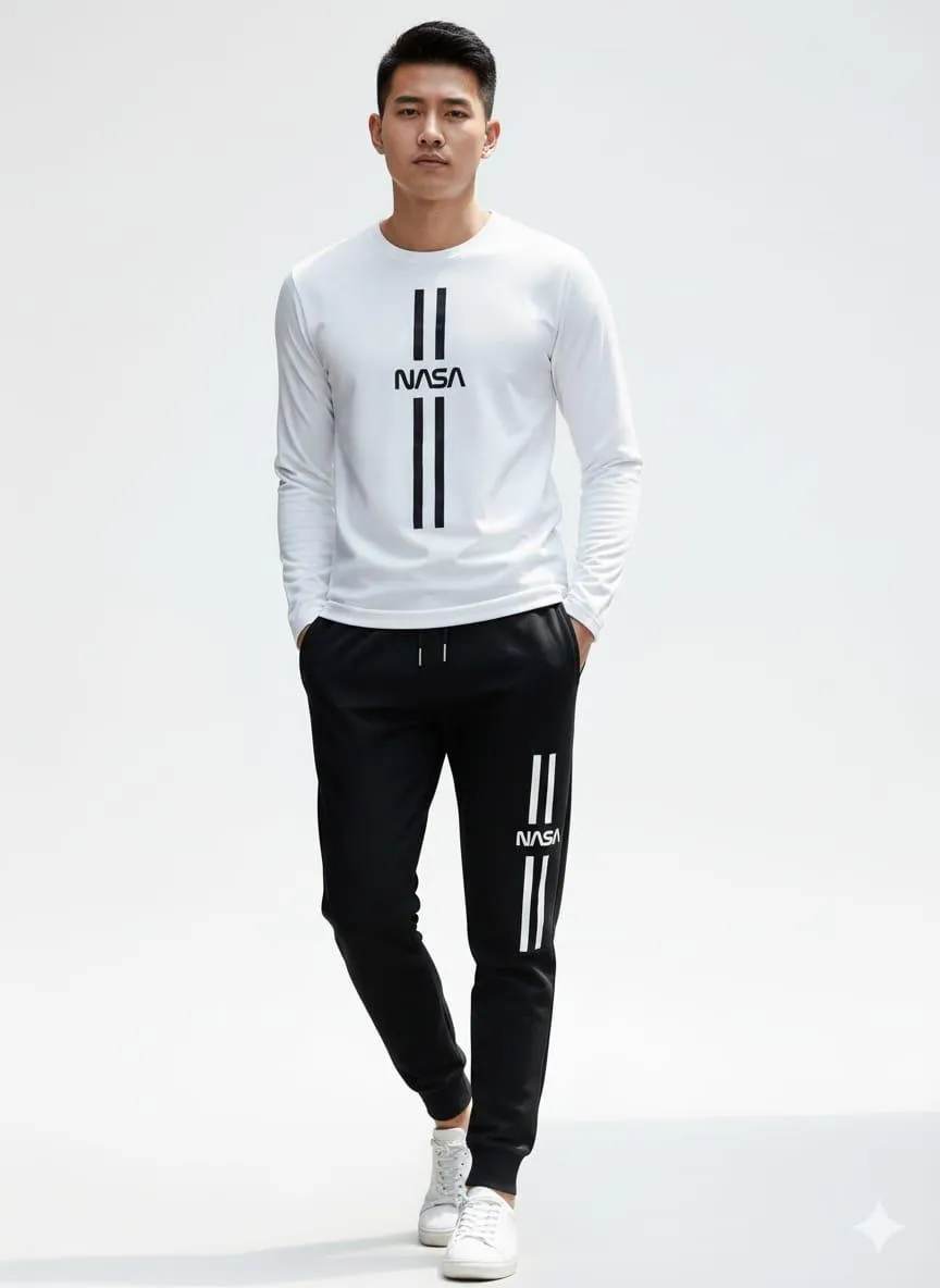 2 Pcs Men's Polyester Printed Sweatshirt Track Suit