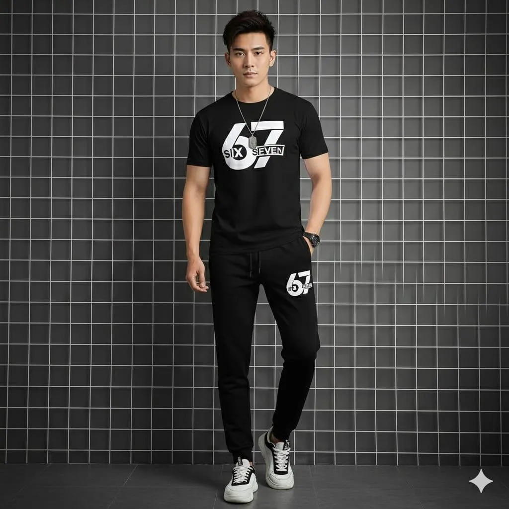 2 Pcs Men's Micro Interlock Printed Track Suit