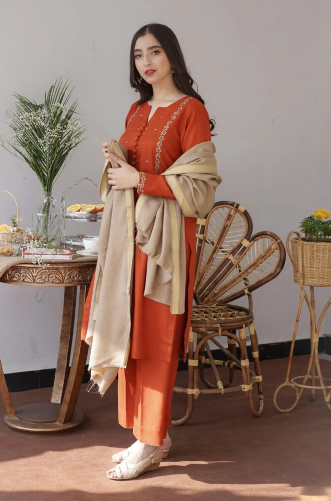 3 Pcs Women's Unstitched Embroidered Suit