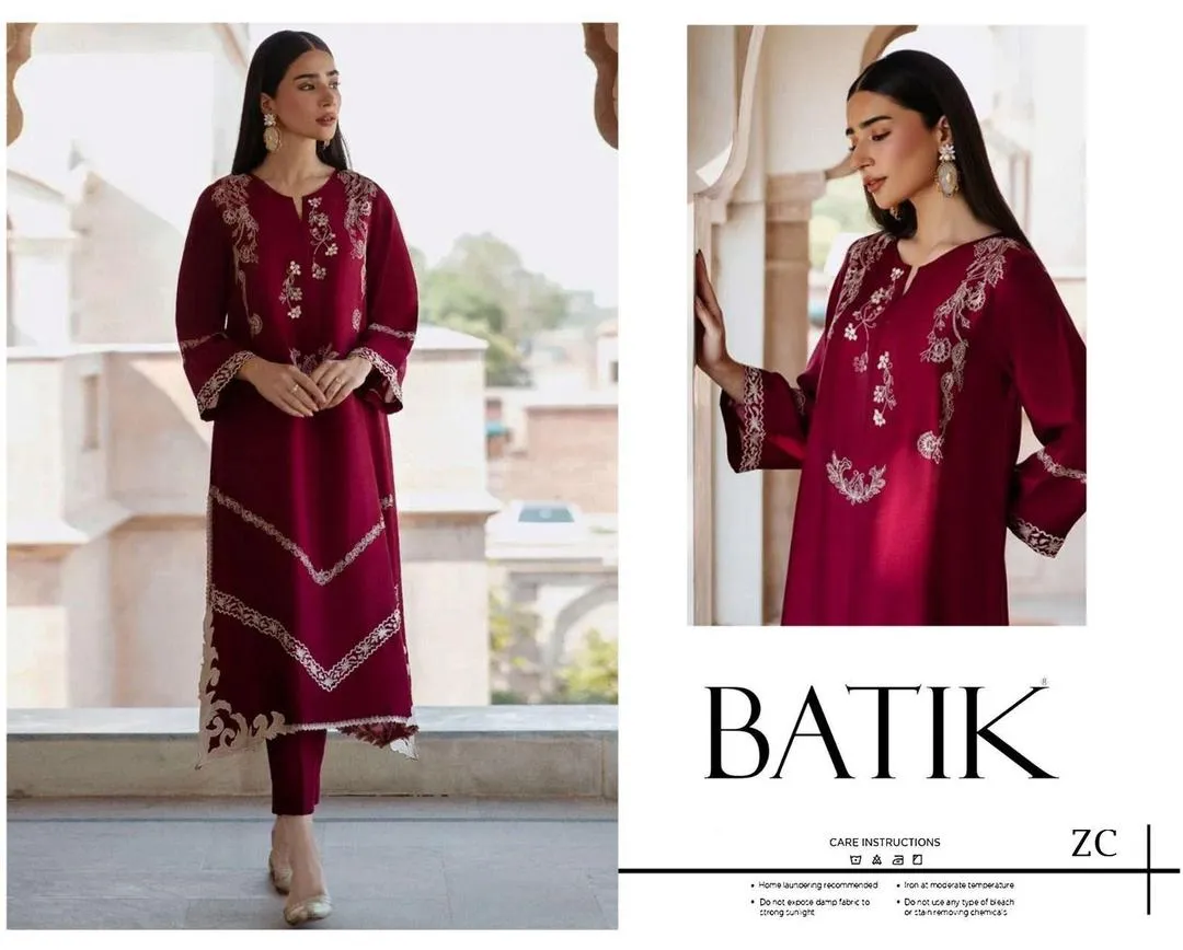2 Pcs Women's Unstitched Embroidered Suit