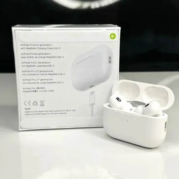 Apple AirPods Pro 2 Wireless Bluetooth Earphones with Active Noise Cancellation (ANC) – High-Quality Sound, Built-in Microphone, Comfortable In-Ear Fit, Long Battery Life, Sweat & Water-Resistant, Compatible with All Bluetooth Devices