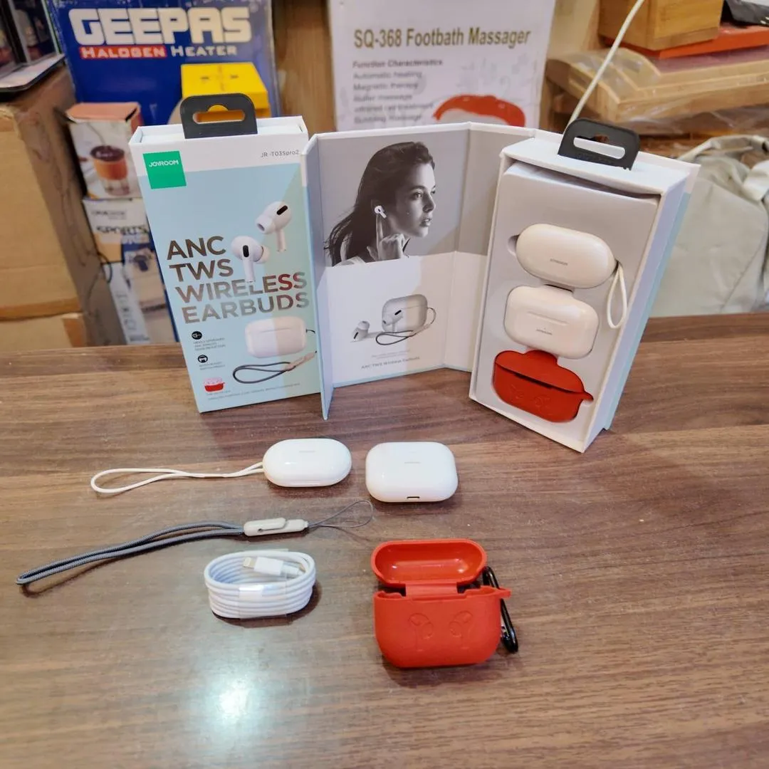 Joyroom JR-T03S Pro Wireless Earbuds – TWS Active Noise Cancelling (ANC) Bluetooth Earbuds – Touch Control Earpods with Premium Sound Quality – Compatible with iOS and Android Devices