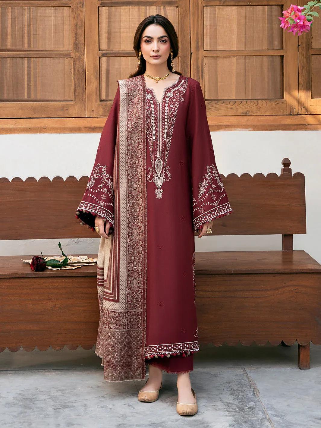 IZEL MOST TRENDING 3 Pcs Unstitched Embroidered Suit