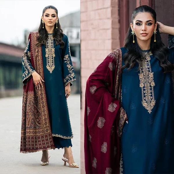 IZEL MOST TRENDING 3 Pcs Unstitched Embroidered Suit