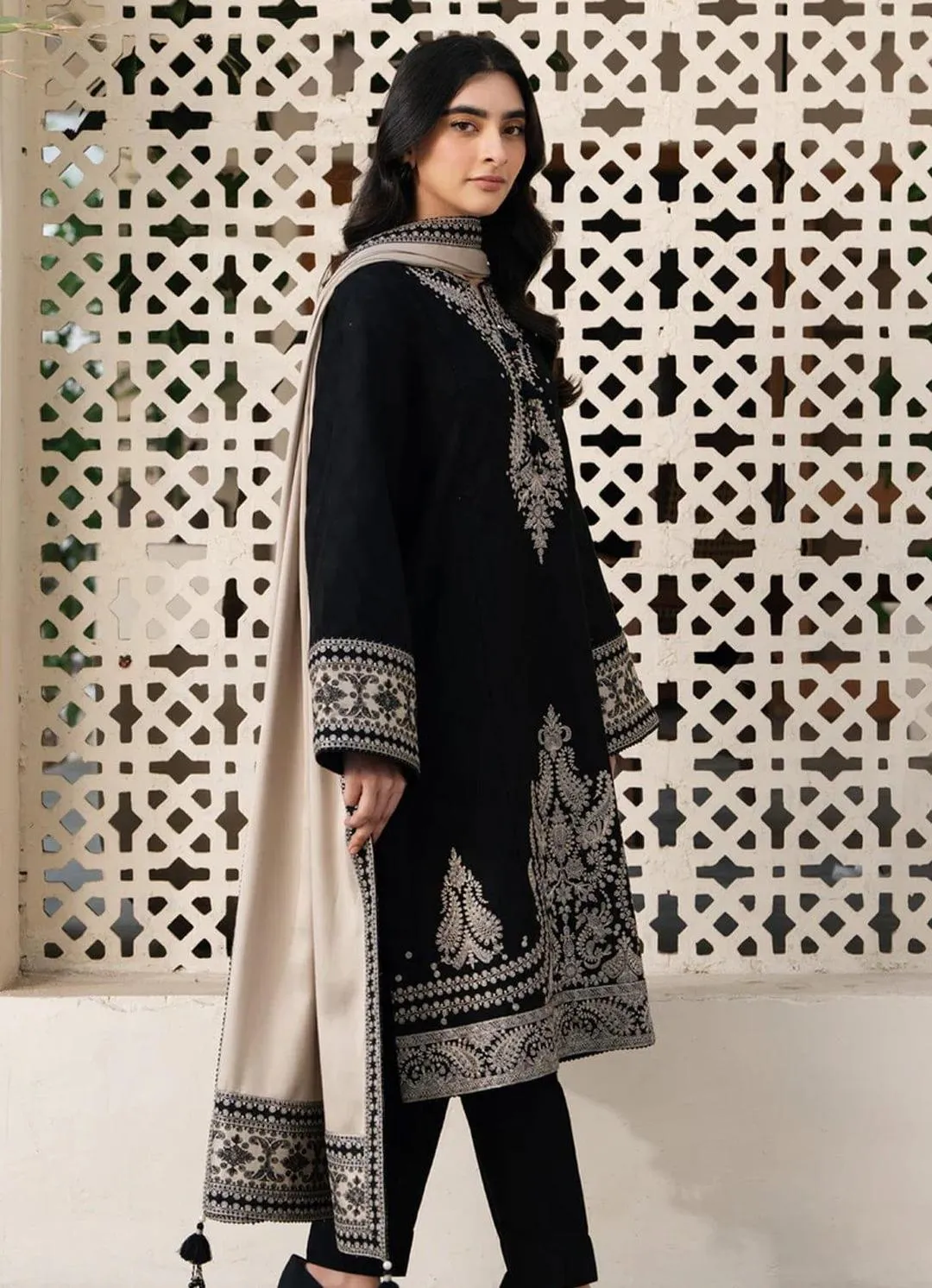 Black Embroidered 3-Piece Lawn Suit for Eid & Parties