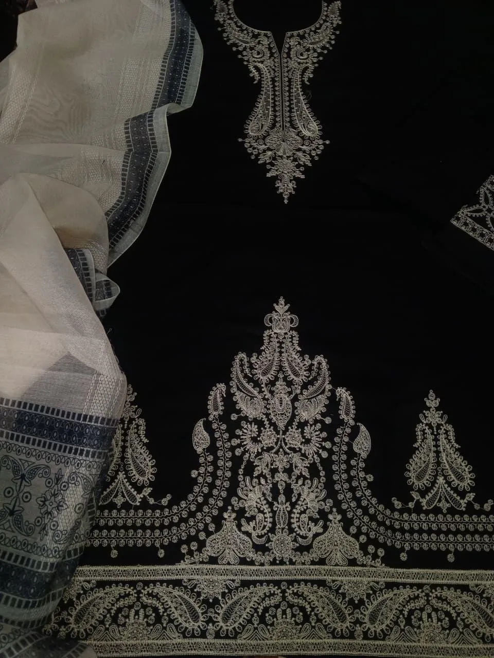 Black Embroidered 3-Piece Lawn Suit for Eid & Parties