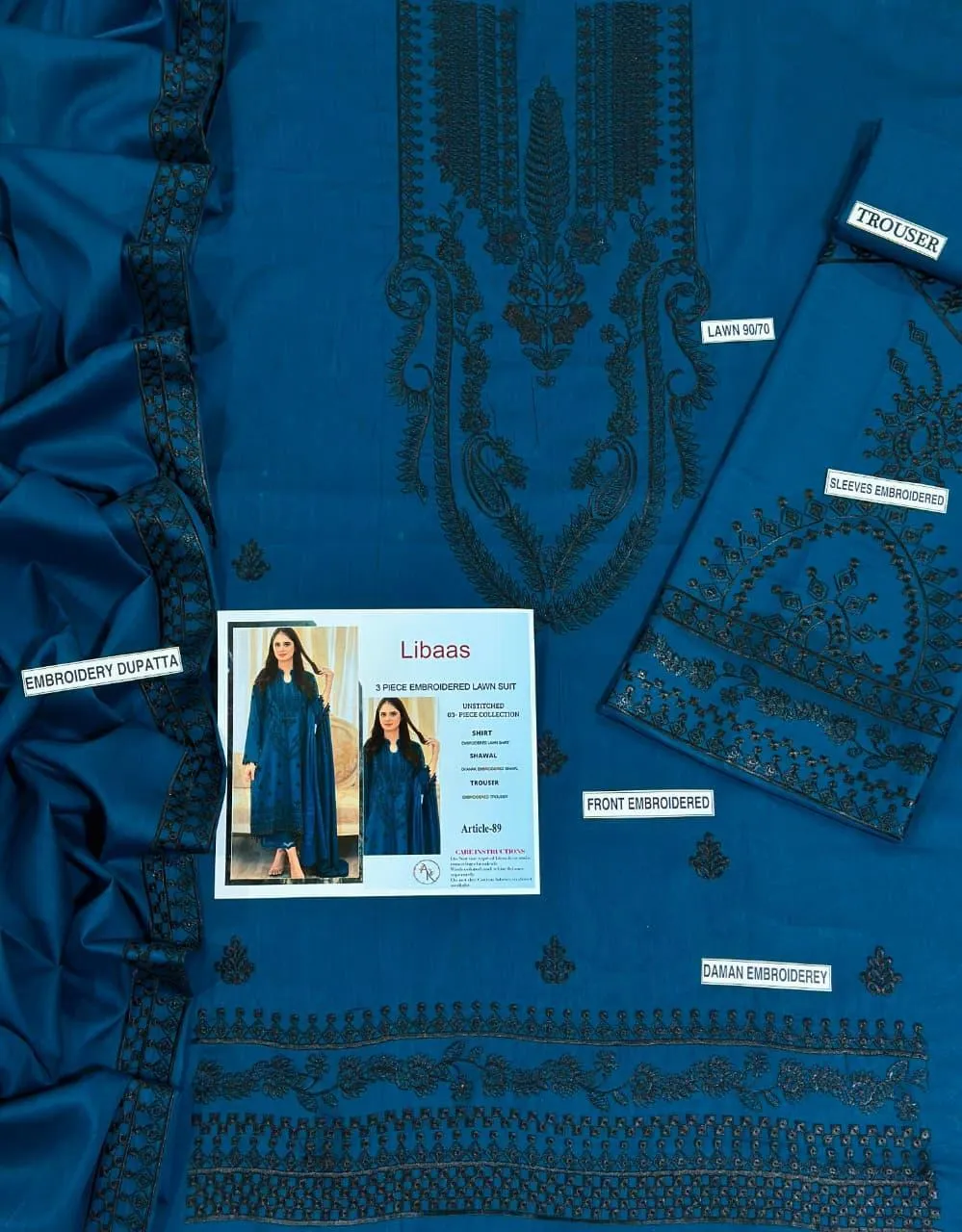 HIT CODES BY LIBAAS 3 Pcs Unstitched Embroidered Suit