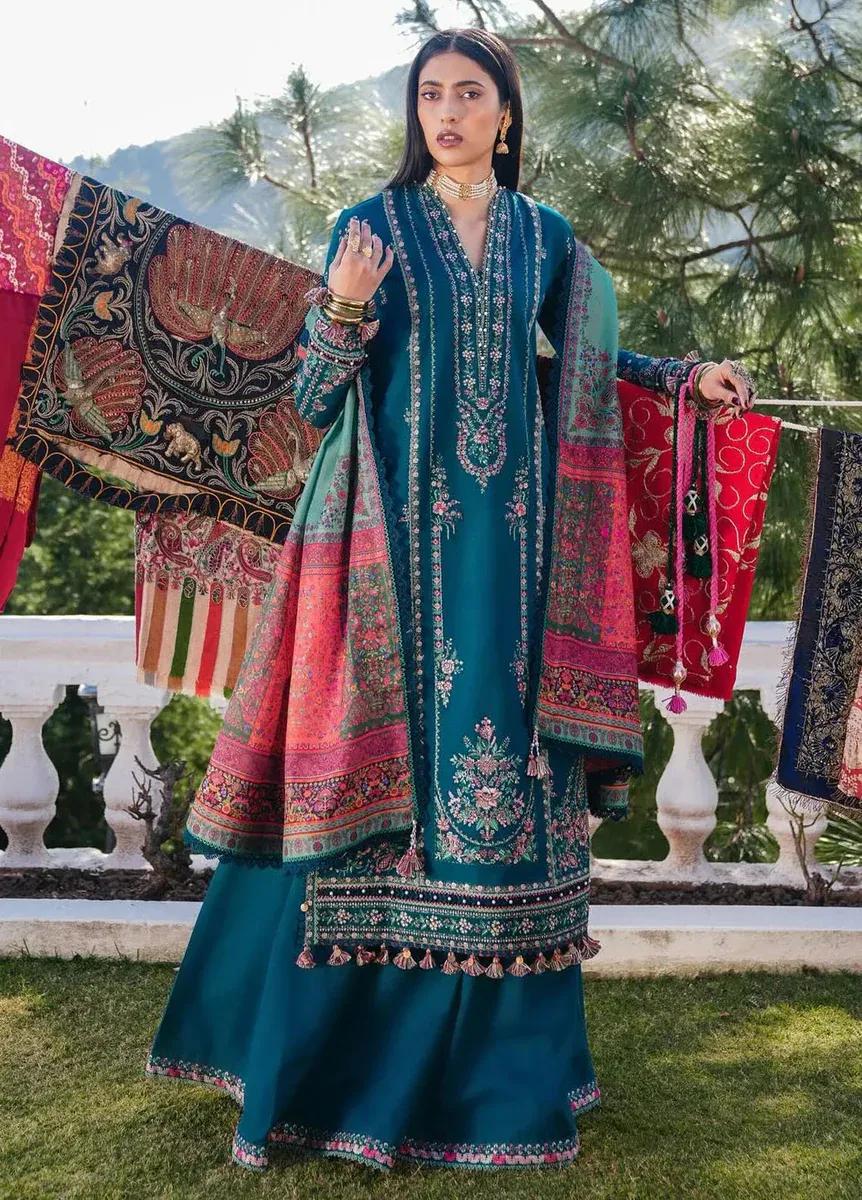 HUSSAIN REHAR 3 Pcs Unstitched Embroidered Suit