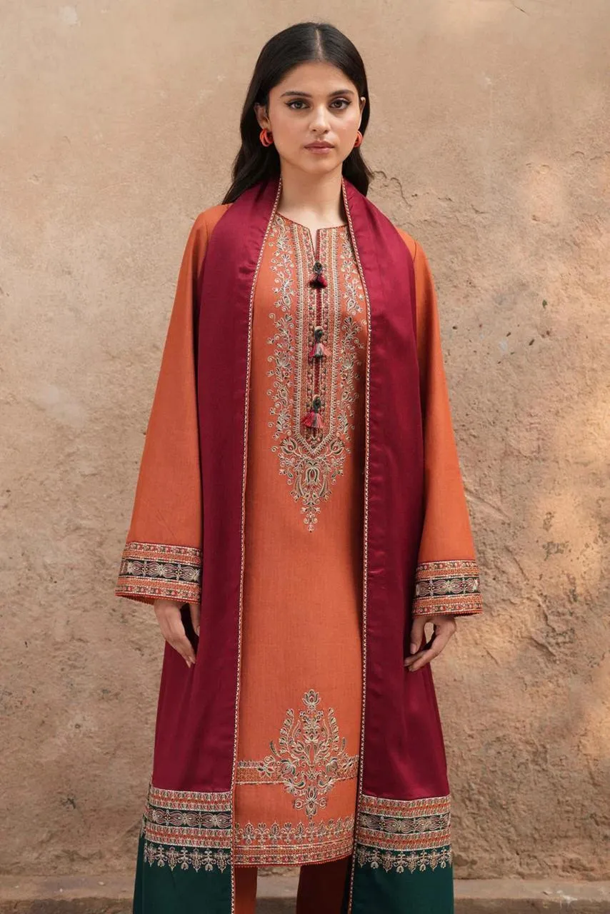 JAZMIN 3 Pcs Unstitched Embroidered Suit
