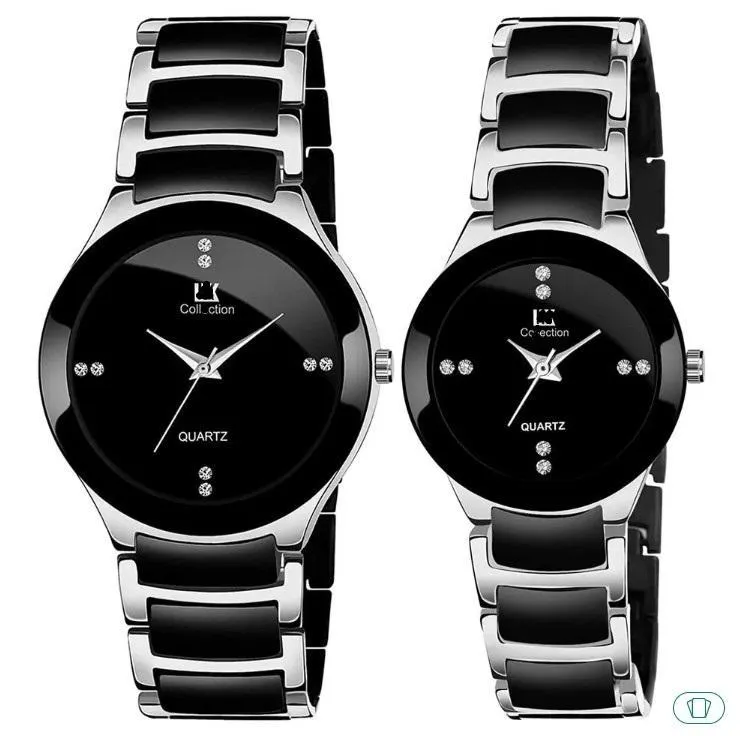 Stylish Unisex Couple Watch Set - 2 Pcs Analogue Timepieces for Men & Women