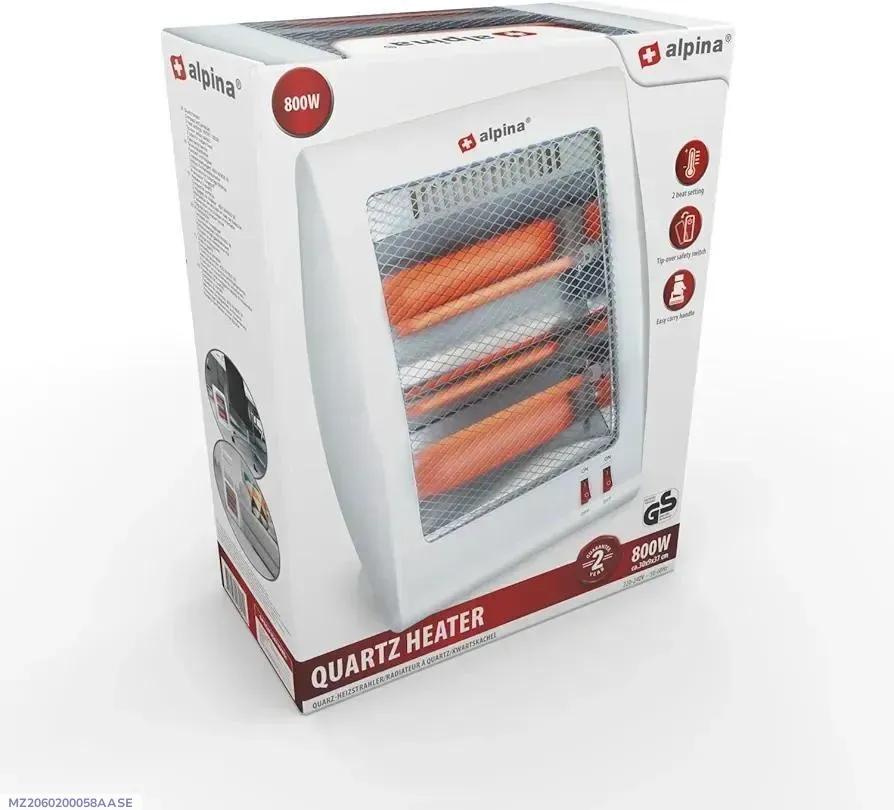 Electric Quartz Heater White Compact 400W